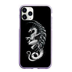 Чехол iPhone 11 Pro матовый White Dragon, цвет: 3D-светло-сиреневый