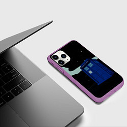 Чехол iPhone 11 Pro матовый ТАРДИС, цвет: 3D-фиолетовый — фото 2