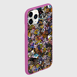 Чехол iPhone 11 Pro матовый FNaF стикербомбинг, цвет: 3D-фиолетовый — фото 2