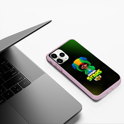 Чехол iPhone 11 Pro матовый BRAWL STARS Leon, цвет: 3D-розовый — фото 2