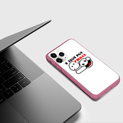 Чехол iPhone 11 Pro матовый Улыбака, цвет: 3D-малиновый — фото 2