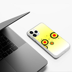 Чехол iPhone 11 Pro матовый Молекулы, цвет: 3D-белый — фото 2