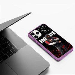 Чехол iPhone 11 Pro матовый FORTNITE IKONIK, цвет: 3D-фиолетовый — фото 2