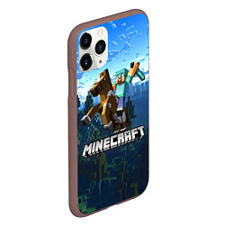 Чехол iPhone 11 Pro матовый Minecraft Майнкрафт, цвет: 3D-коричневый — фото 2