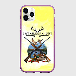 Чехол iPhone 11 Pro матовый Охота, цвет: 3D-фиолетовый