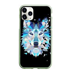 Чехол iPhone 11 Pro матовый Волк, цвет: 3D-салатовый