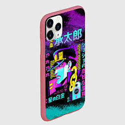 Чехол iPhone 11 Pro матовый Приключения ДжоДжо, цвет: 3D-малиновый — фото 2