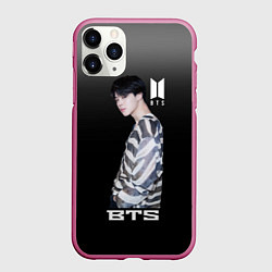 Чехол iPhone 11 Pro матовый BTS, цвет: 3D-малиновый