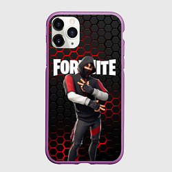 Чехол iPhone 11 Pro матовый FORTNITE IKONIK, цвет: 3D-фиолетовый