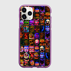 Чехол iPhone 11 Pro матовый Five Nights At Freddy's, цвет: 3D-фиолетовый