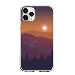 Чехол iPhone 11 Pro матовый Горы, цвет: 3D-белый