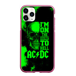 Чехол iPhone 11 Pro матовый I'm on the highway to hell ACDC, цвет: 3D-малиновый