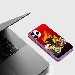Чехол iPhone 11 Pro матовый Ёж Шедоу, цвет: 3D-фиолетовый — фото 2