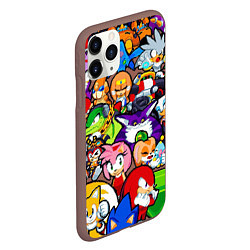 Чехол iPhone 11 Pro матовый Sonic Pixel Friends, цвет: 3D-коричневый — фото 2