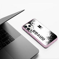 Чехол iPhone 11 Pro матовый BTS, цвет: 3D-розовый — фото 2