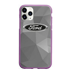 Чехол iPhone 11 Pro матовый Ford чб, цвет: 3D-фиолетовый