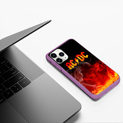 Чехол iPhone 11 Pro матовый ACDC, цвет: 3D-фиолетовый — фото 2