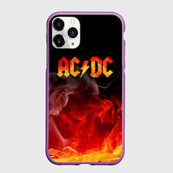 Чехол iPhone 11 Pro матовый ACDC, цвет: 3D-фиолетовый