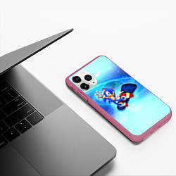 Чехол iPhone 11 Pro матовый Соник, цвет: 3D-малиновый — фото 2