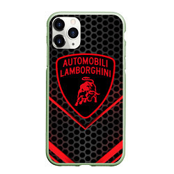 Чехол iPhone 11 Pro матовый Lamborghini, цвет: 3D-салатовый