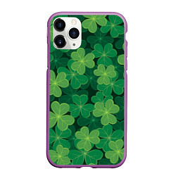 Чехол iPhone 11 Pro матовый Ирландский клевер, цвет: 3D-фиолетовый