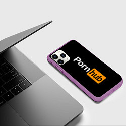 Чехол iPhone 11 Pro матовый PORNHUB, цвет: 3D-фиолетовый — фото 2