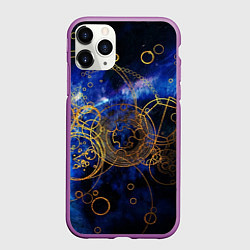 Чехол iPhone 11 Pro матовый Space Geometry, цвет: 3D-фиолетовый
