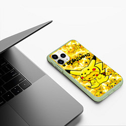 Чехол iPhone 11 Pro матовый PIKACHU, цвет: 3D-салатовый — фото 2