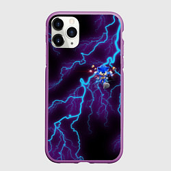 Чехол iPhone 11 Pro матовый SONIC, цвет: 3D-фиолетовый