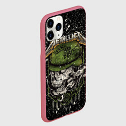 Чехол iPhone 11 Pro матовый Metallica, цвет: 3D-малиновый — фото 2