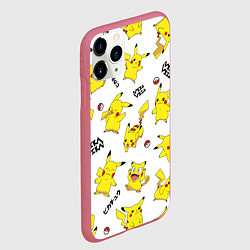 Чехол iPhone 11 Pro матовый ПИКАЧУ, цвет: 3D-малиновый — фото 2