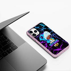 Чехол iPhone 11 Pro матовый BRAWL STARS LEON SHARK, цвет: 3D-розовый — фото 2