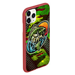 Чехол iPhone 11 Pro матовый Fishing, цвет: 3D-красный — фото 2