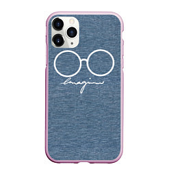 Чехол iPhone 11 Pro матовый Imagine John Lennon, цвет: 3D-розовый