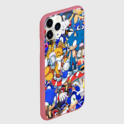 Чехол iPhone 11 Pro матовый SONIC PATTERN, цвет: 3D-малиновый — фото 2