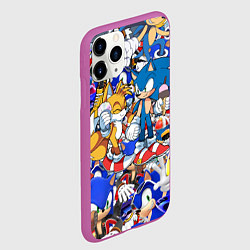 Чехол iPhone 11 Pro матовый SONIC PATTERN, цвет: 3D-фиолетовый — фото 2
