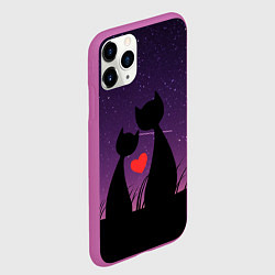 Чехол iPhone 11 Pro матовый Котики, цвет: 3D-фиолетовый — фото 2