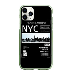 Чехол iPhone 11 Pro матовый Off-White: NYC, цвет: 3D-салатовый