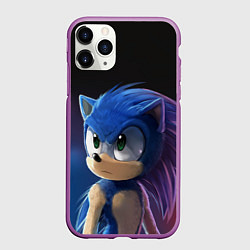 Чехол iPhone 11 Pro матовый SONIC, цвет: 3D-фиолетовый