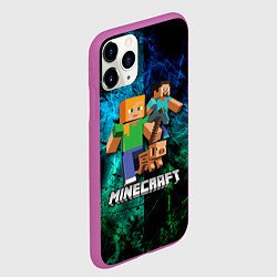 Чехол iPhone 11 Pro матовый Minecraft Майнкрафт, цвет: 3D-фиолетовый — фото 2