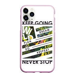 Чехол iPhone 11 Pro матовый Off-White: Keep Going, цвет: 3D-розовый