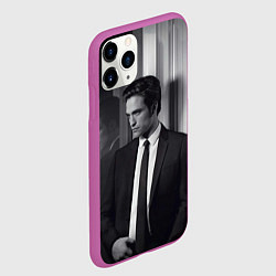 Чехол iPhone 11 Pro матовый Роберт Паттинсон, цвет: 3D-фиолетовый — фото 2
