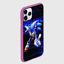 Чехол iPhone 11 Pro матовый SONIC, цвет: 3D-фиолетовый — фото 2