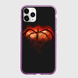Чехол iPhone 11 Pro матовый Очень Странные Дела, цвет: 3D-фиолетовый