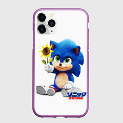 Чехол iPhone 11 Pro матовый SONIC, цвет: 3D-фиолетовый
