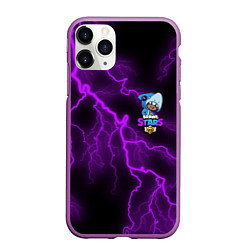 Чехол iPhone 11 Pro матовый BRAWL STARS LEON SHARK, цвет: 3D-фиолетовый