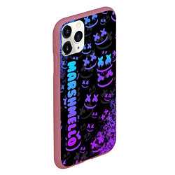 Чехол iPhone 11 Pro матовый Marshmello, цвет: 3D-малиновый — фото 2