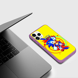 Чехол iPhone 11 Pro матовый SONIC, цвет: 3D-фиолетовый — фото 2