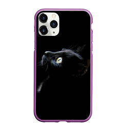 Чехол iPhone 11 Pro матовый Кот, цвет: 3D-фиолетовый