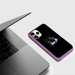 Чехол iPhone 11 Pro матовый Кот, цвет: 3D-фиолетовый — фото 2